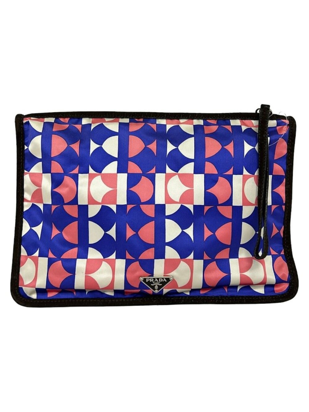 Prada Clutch White Blue Pink Holiday&brown Collaboration